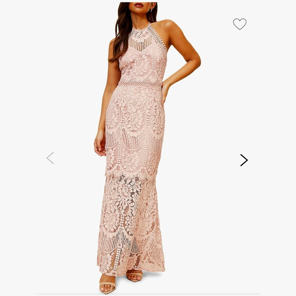 LIPSY CROCHET HALTER DRESS US 10